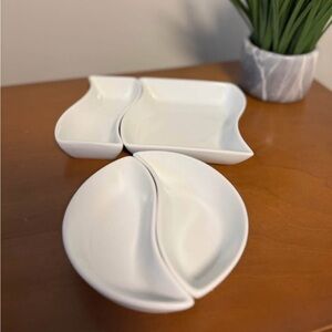 white serving dishes for snacks